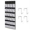 Clear Over The Door Shoe Organizer with 24 Fabric Pockets