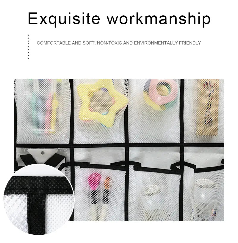 Clear Over The Door Shoe Organizer with 24 Fabric Pockets