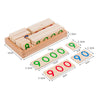 Montessori Wooden Number Cards 1-9999 for Kids
